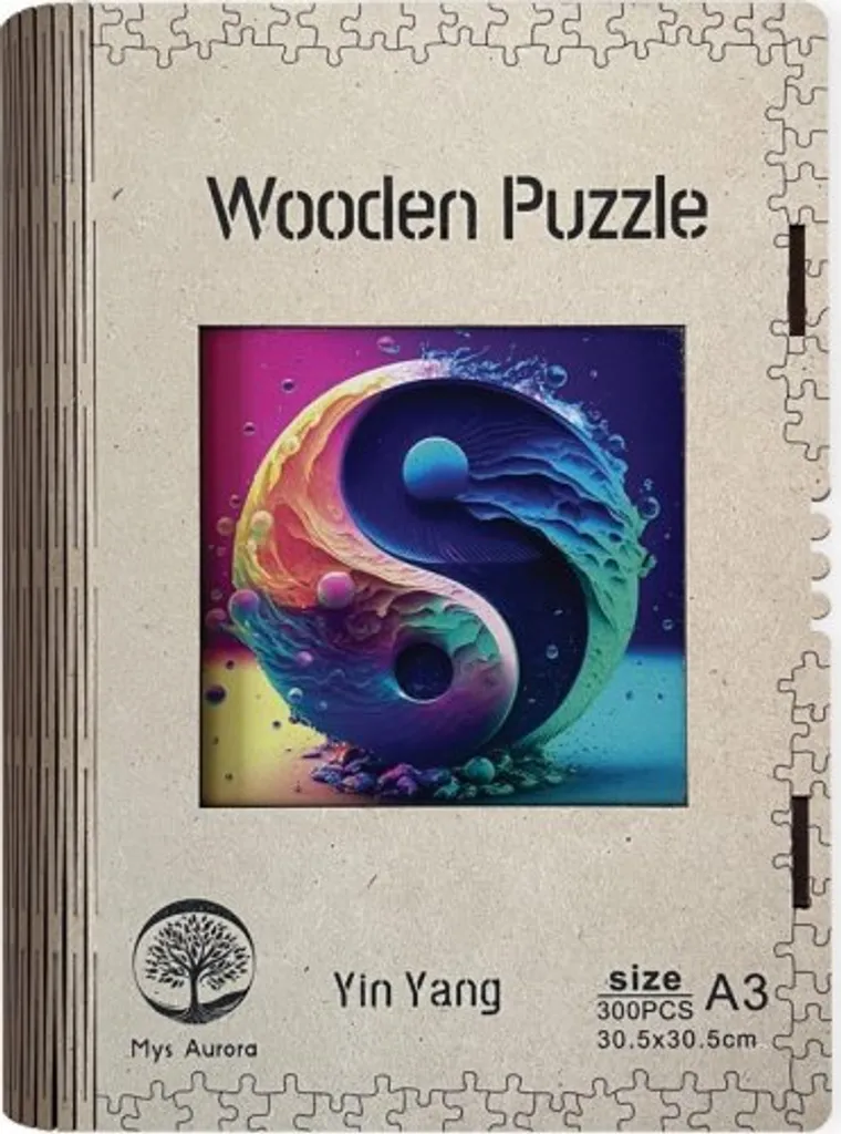Puzzle en bois Yin Yang A3 de 300 pièces pour adulte