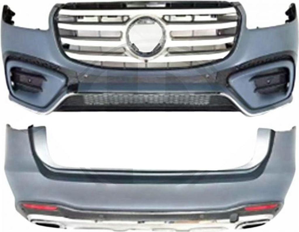 Bodykit für Mercedes GLS SUV X167 2019-2024 Stoßstange Kühlergrill Endrohre.