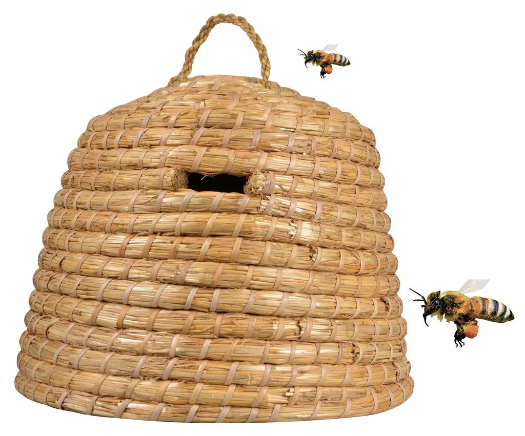 Schöner Bienenkorb aus Stroh für den Haus und Imkerei Produktbild 