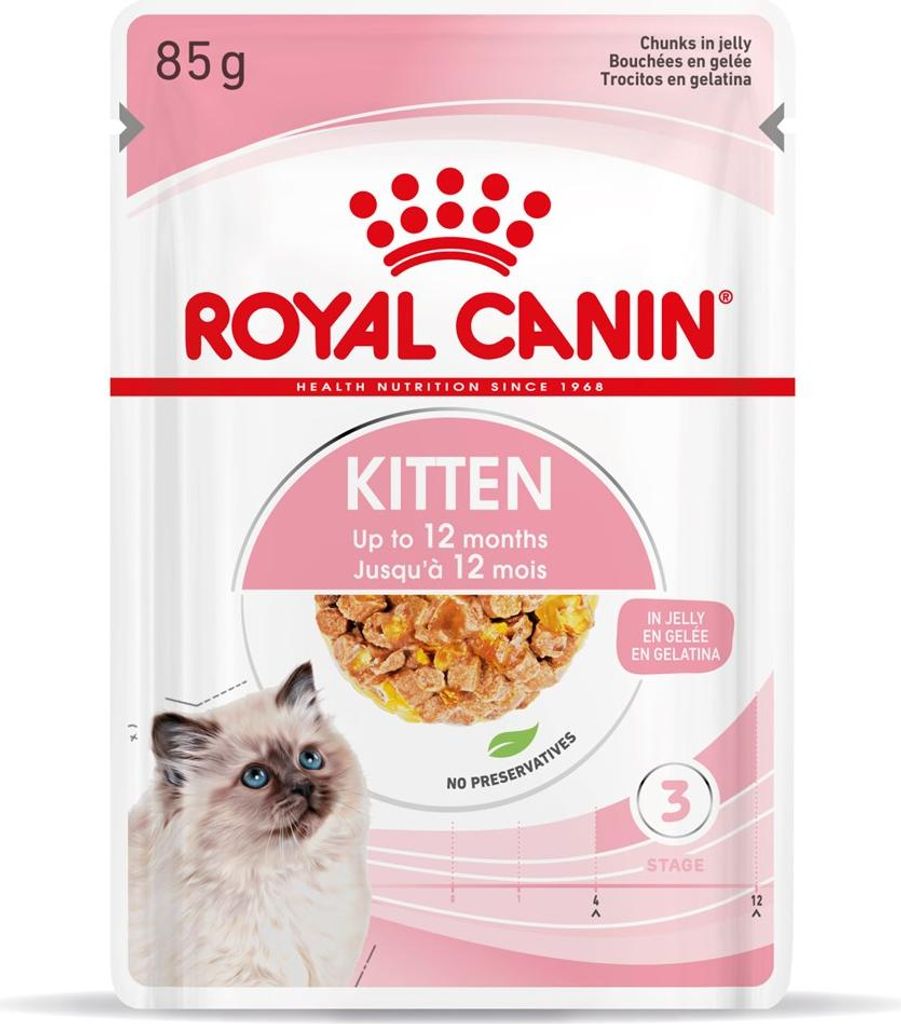 A pouch of Royal Canin kitten food.