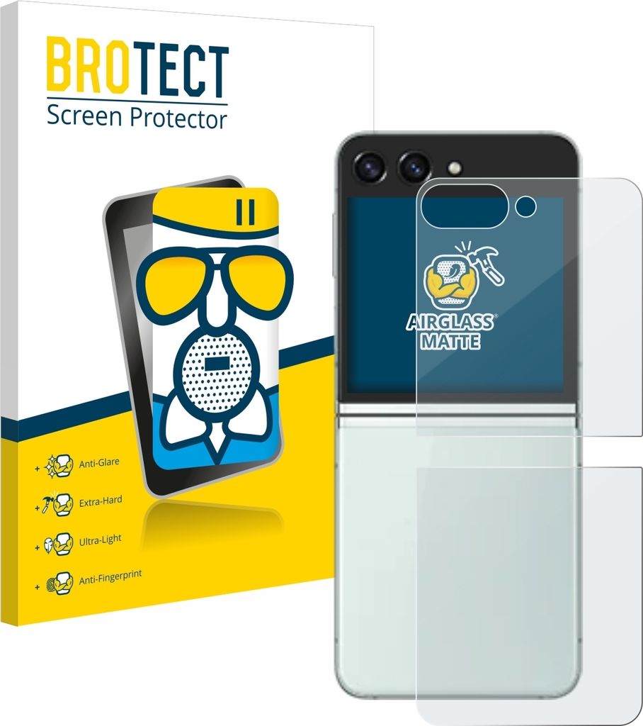 BROTECT Entspiegelungs Schutzglas für Samsung Galaxy Z Flip 5 (Rückseite) Schutzfolie Panzer Folie Glas Display Schutz matt