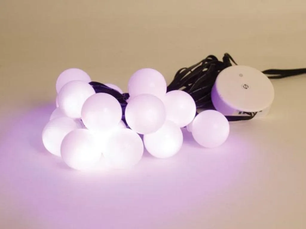 Guirlande 16 Lampes RVB 8 Mètres Fil Noir 12V Basse Consommation Couleur Vive