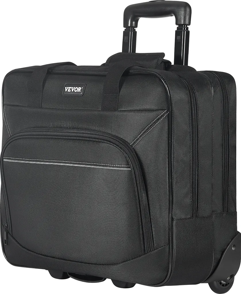 Sacoche Ordinateur 15,6" Trolley avec Compartiments - 43x21x41 cm Coloris Noir