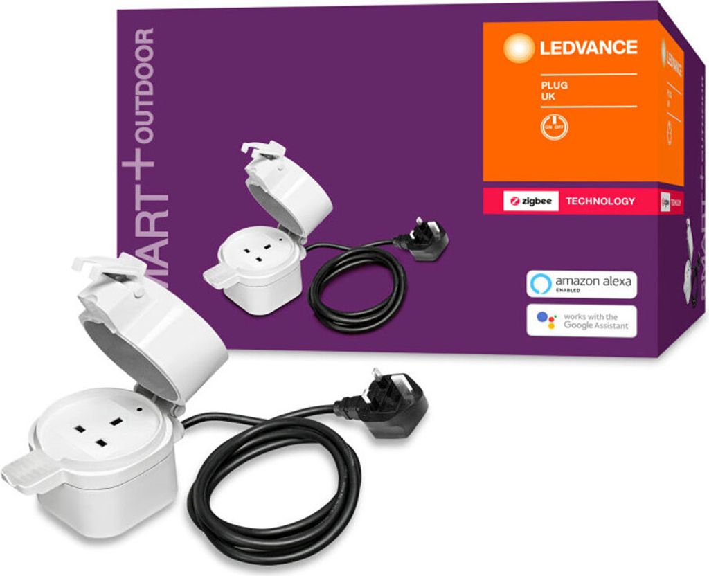 8 x Ledvance Smart+ Plug ZigBee schaltbare UK-Steckdose für außen Smart Home IP44 Echo Plus Show Philips Hue Bridge