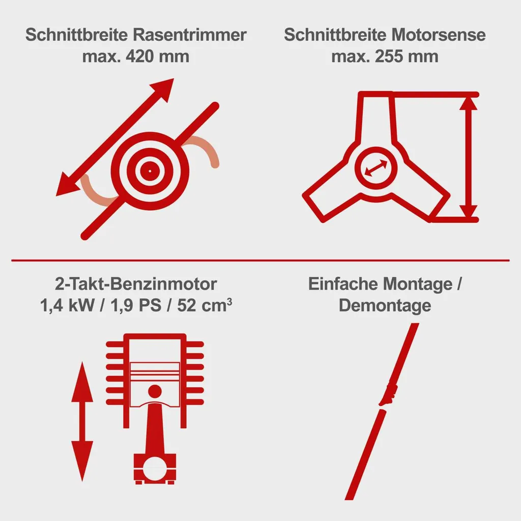 Débroussailleuse Scheppach PBC520 moteur 52cc démarrage facile guide confort - 5