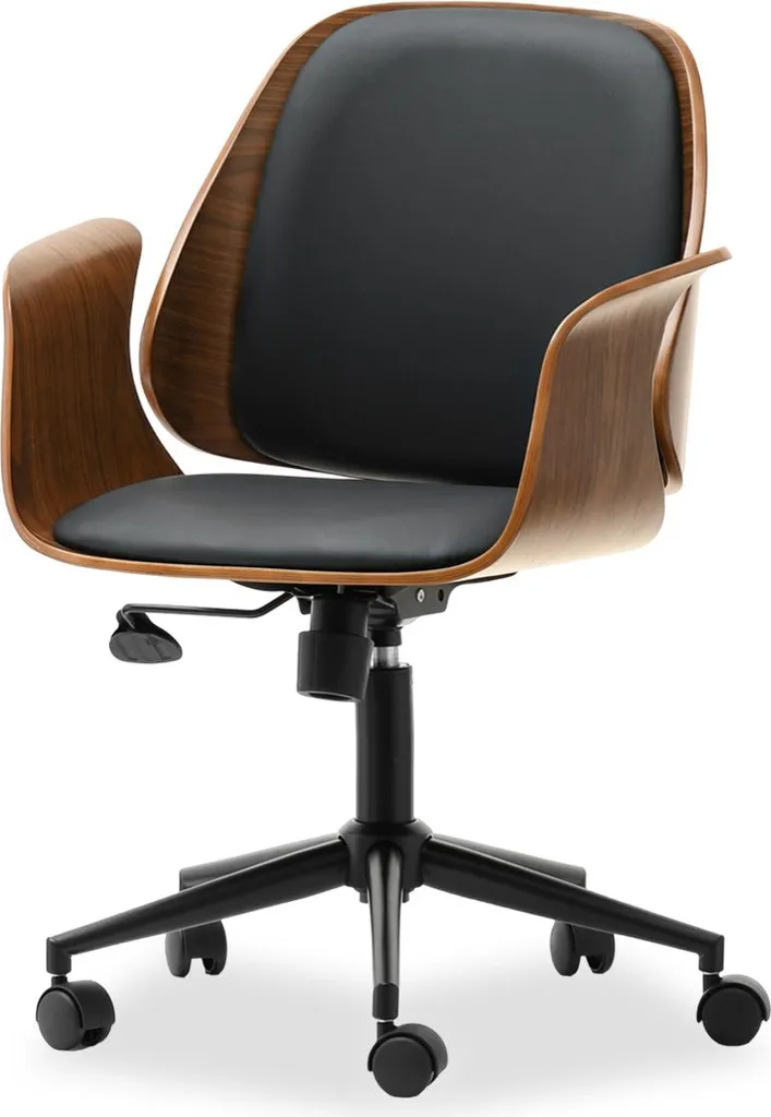 Chaise pivotante DAROLIN ergonomique noyer - Finition chic pour bureau