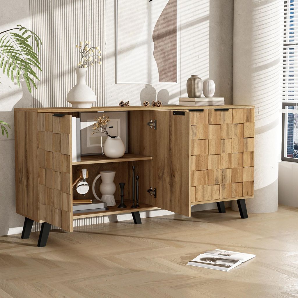 Merax Buffet moderne avec 4 portes en imitation bois, Image du produit 