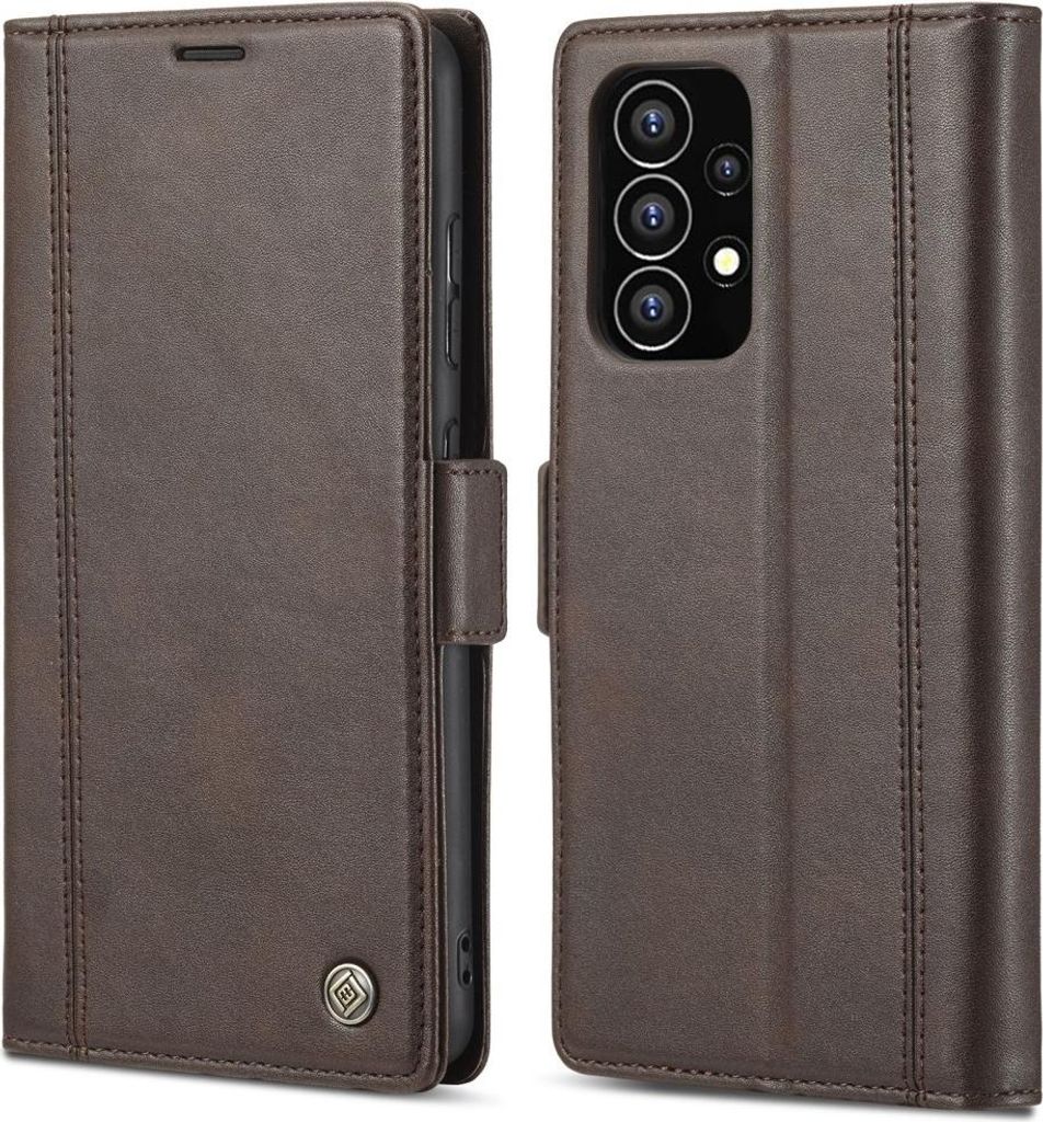 Samsung Galaxy A53 Hülle - LC.IMEEKE Classic Klapphülle - Braun