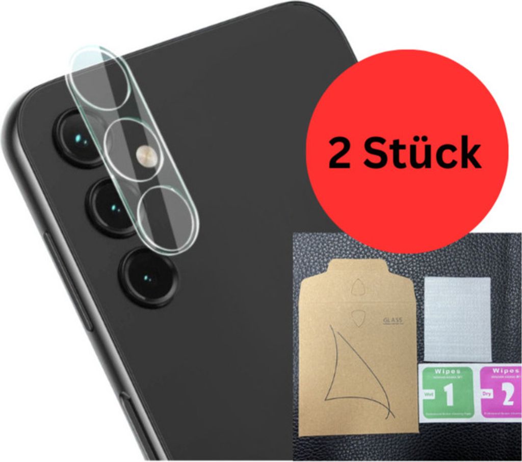 CLM-Tech 2X Kameraschutz kompatibel mit Samsung Galaxy A34 5G Kameraglas Panzerfolie Panzerglas Crystal Clear Kameraschutzfolie 9H Glas Schutz Glas...