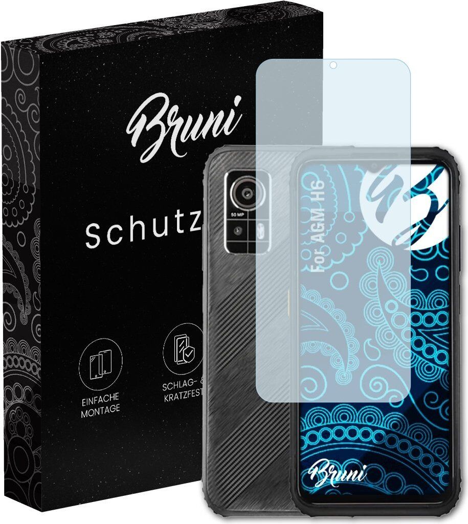 Bruni Basics-Clear 2x Schutzfolie kompatibel mit AGM H6 Folie