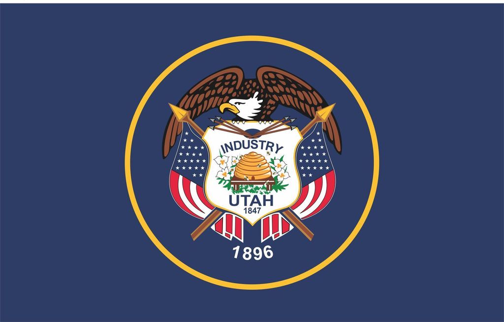 Kiwistar - Aufkleber - Utah Salt Lake City - Bundesstaat USA Autoaufkleber Sticker State Flagge - 100 x 63 cm