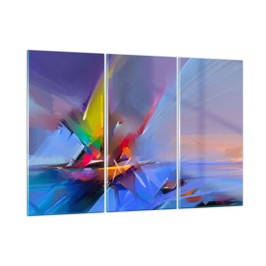 Bilder auf glas - Abstraktion modern - 105x70cm - Glasbilder - Wandbilder - Kunstdruck - zum Aufhängen bereit - Wanddekoration aus Glas - Glas Bil...