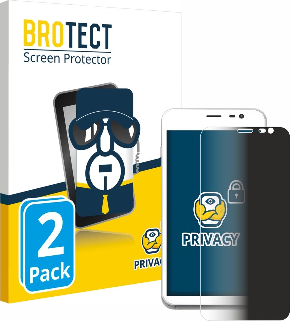 2x BROTECT Sichtschutzfolie für Pax CCV Fly A77 Anti-Spy Privacy Sichtschutz Blickschutz Folie Blaulicht-Schutz