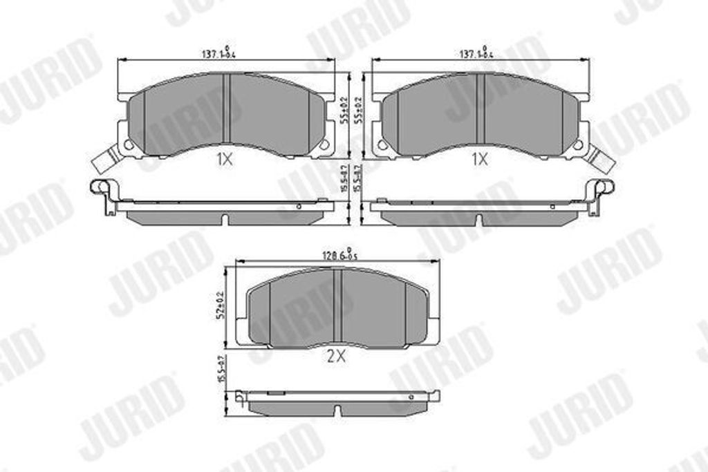 JURID Bremsbeläge Satz Vorne für TOYOTA Previa / Estima (R1, R2) 572342J