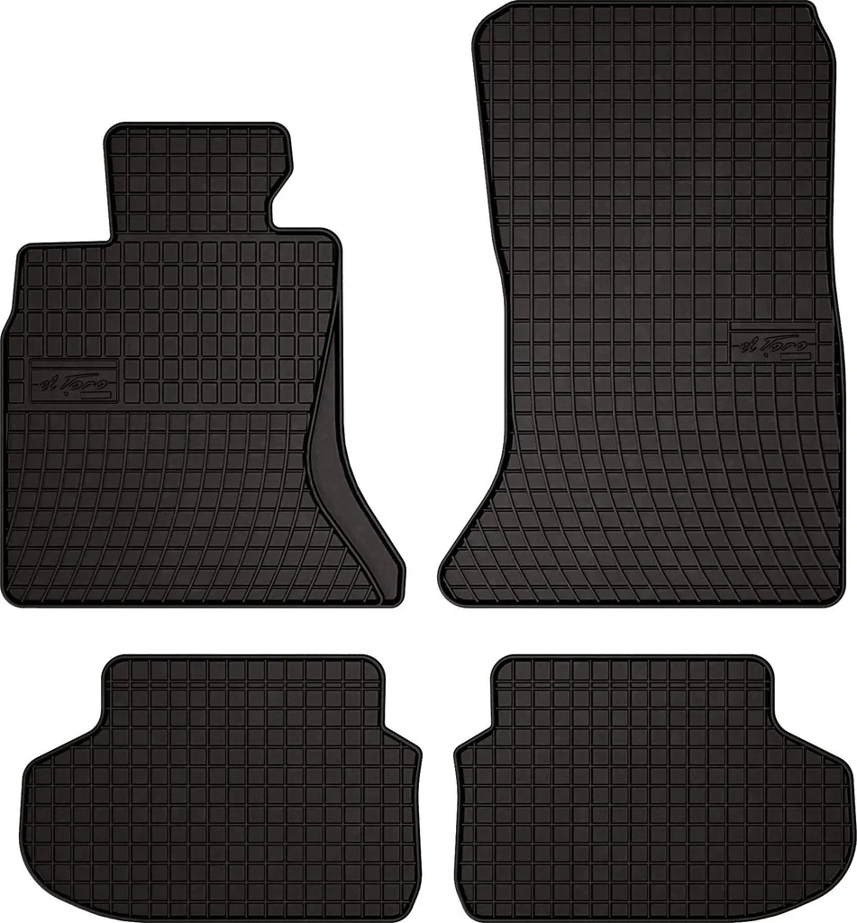 Tappetini auto in gomma adatto per BMW 5 F11 (2010-2013, station wagon, touring) neri, set 4 pz, con fissaggi
