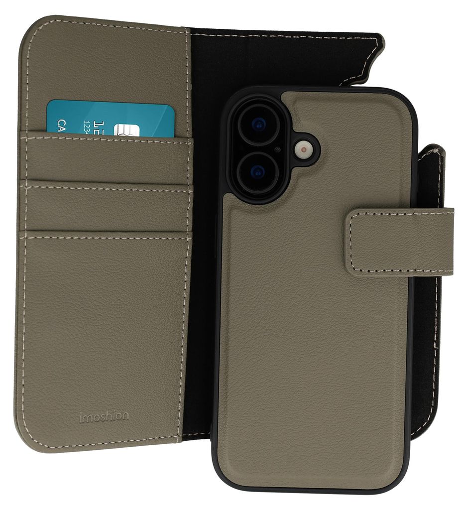 imoshion Herausnehmbares 2-in-1-Luxus-Bookcase für das Apple iPhone 16 – Grün