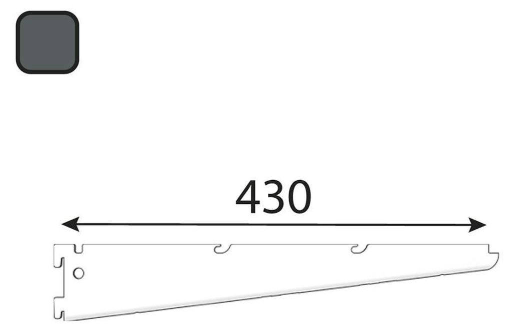 INTEGRI Anthrazit Wandhalterung 420mm Doppelreihe Garderobensystem Schwerlast Stahl