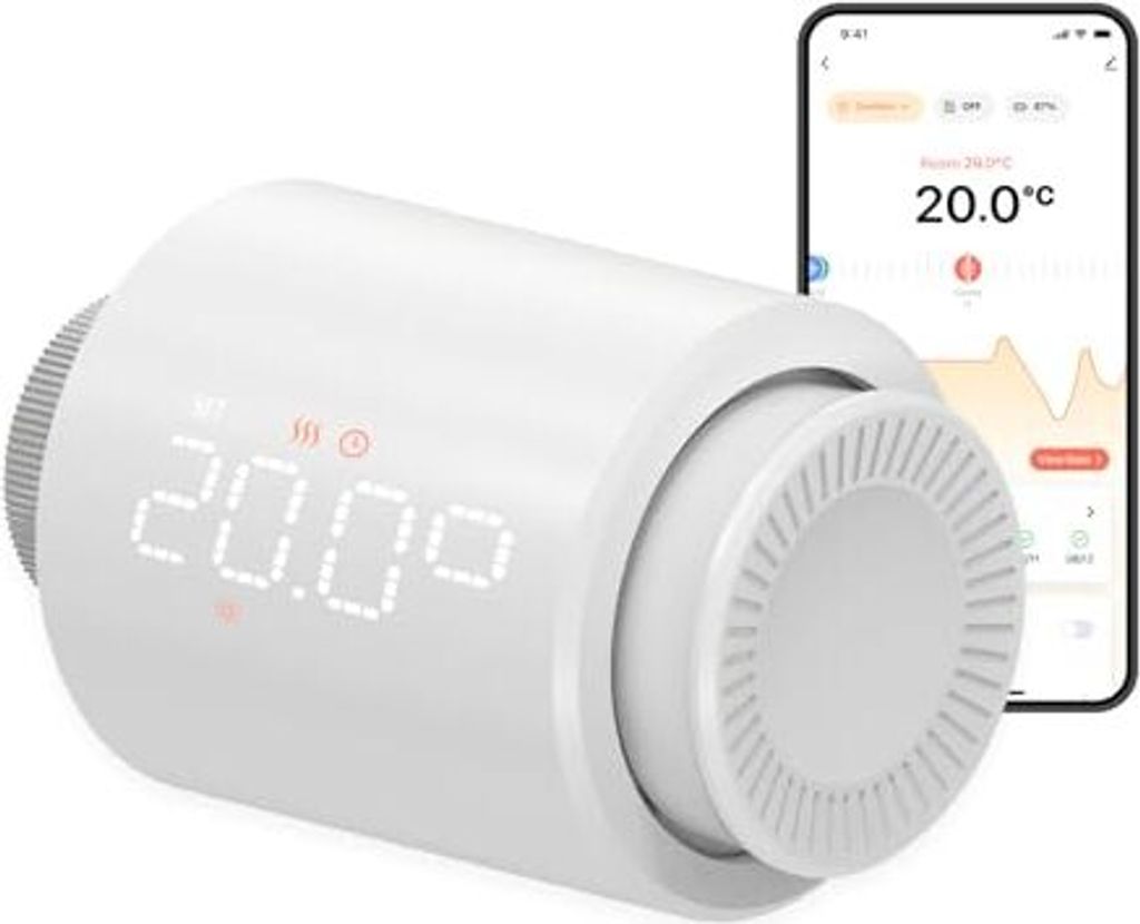 Ezaiot Smart Klediator Thermostat Wlan - Programmierbares Ventil Tuya Fernbedienung, Temperatursensor App Control Optimaler Heizung EZ -TRV702W