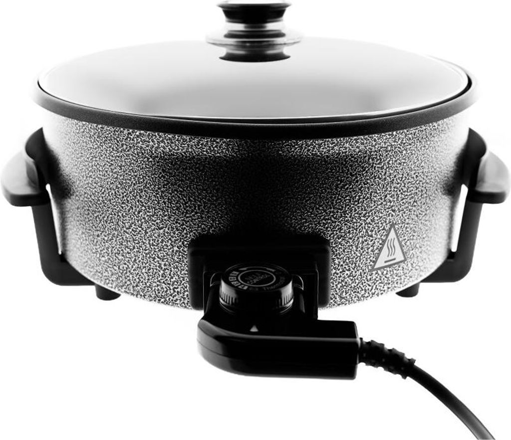 Pizza Pan Pfanne 1500W Multifunktionspfanne Grillpfanne Antihaftbeschichtet Ø42/13cm