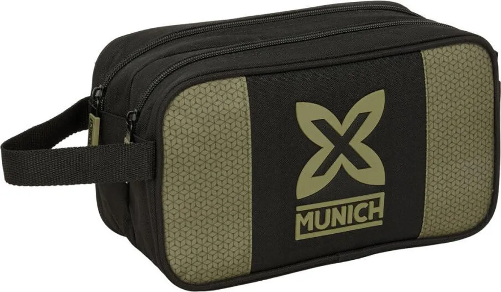 Borsa da toilette da viaggio Munich West Nero verde 26 x 15 x 12,5 cm