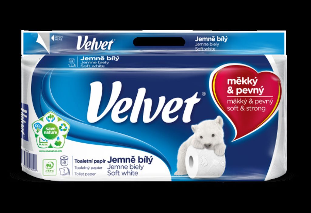 Velvet Papier Toaletowy Delikatnie Biały 8 rolek Zdjęcie produktu 
