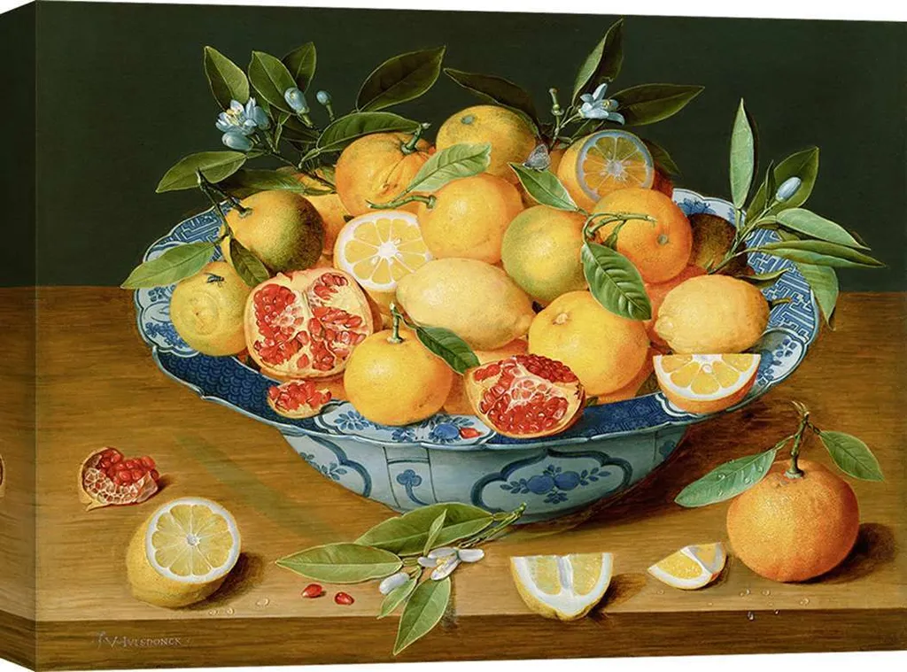 Tableau sur toile 120x90 cm Jacob van Hulsdonck Nature morte Fruits