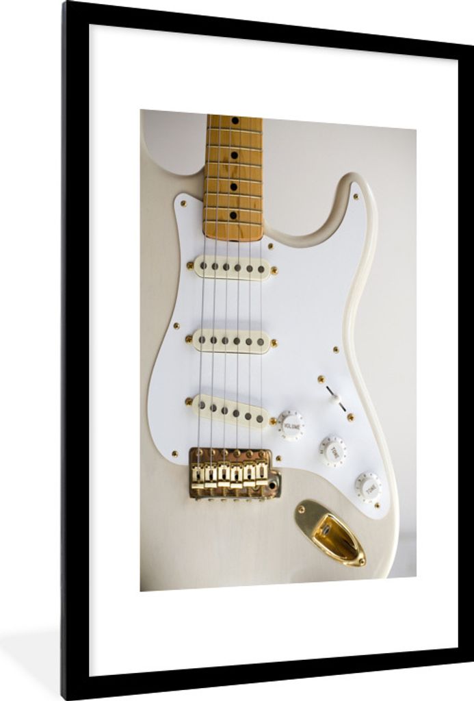 MuchoWow Gerahmtes Poster Querschnitt einer E-Gitarre 60x90 cm - Poster mit Schwarzem Bilderrahmen Wandposter Rahmen Foto Bilder - Dekoration - W...
