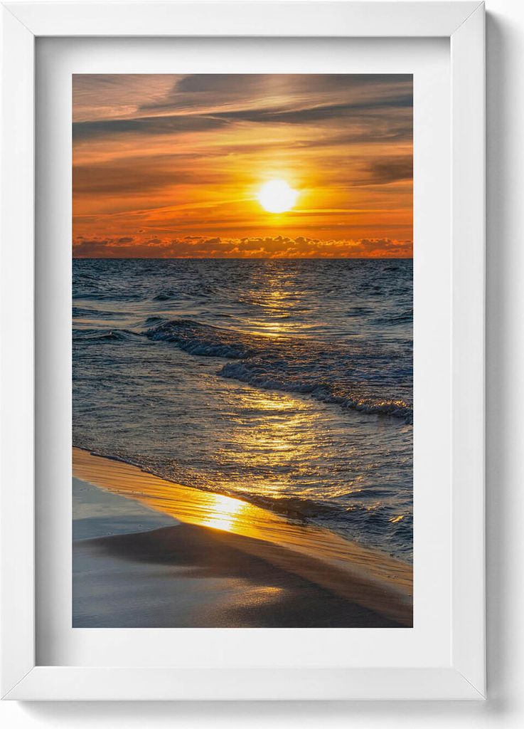 Władysławowo, Ostsee– Wandbild mit Rahmen – Gerahmtes Bild – Wanddekoration – 20x30 cm – Weiß