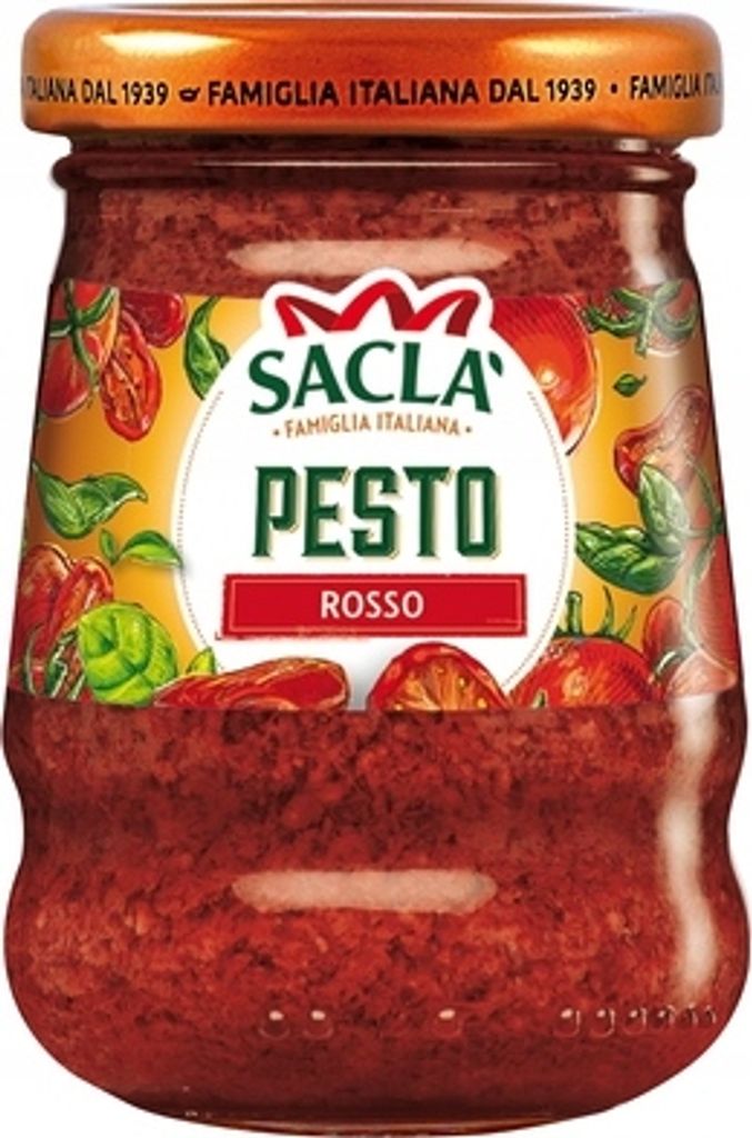 Pesto Rosso Sauce mit Basilikum und sonnengetrockneten Tomaten 90g - Sacla