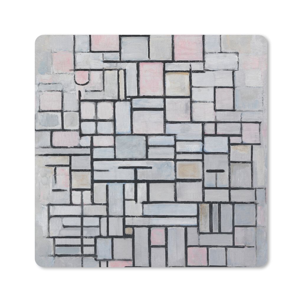 MuchoWow Mauspad Mousepad Komposition 6 - Piet Mondrian 30x30 cm - Mousepads - Maus Mat - Pad - Mausunterlage - Gaming