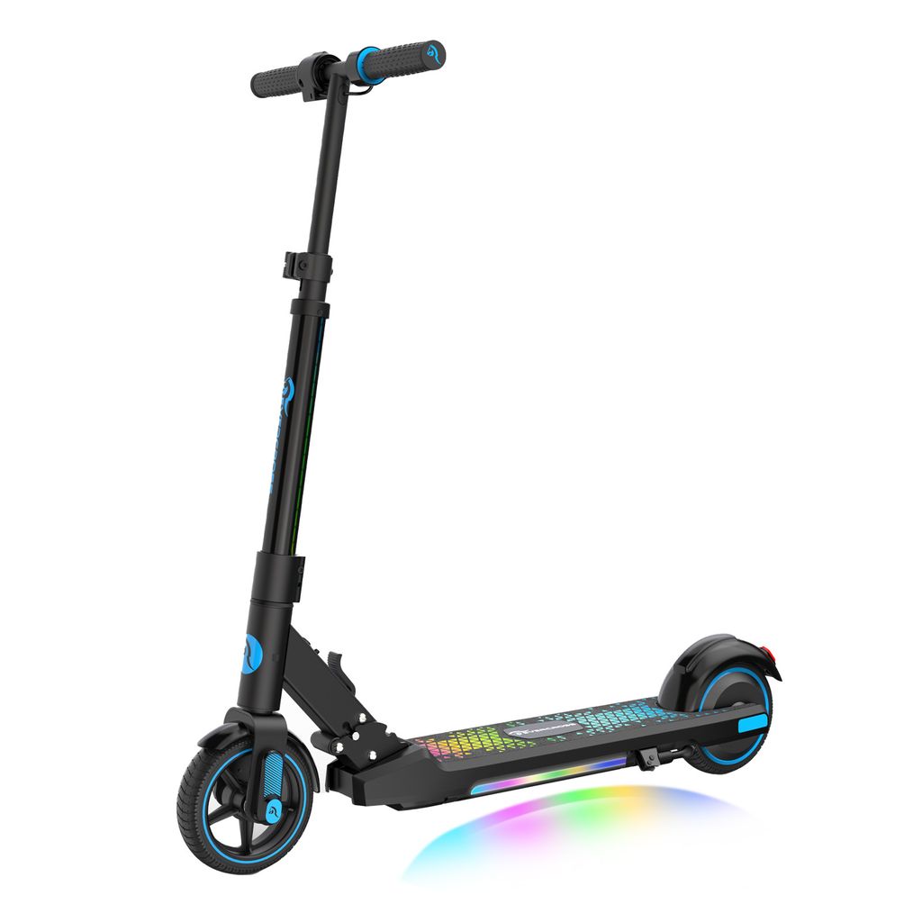 EVERCROSS TECH EV06C Kinder-Elektroroller,für Kinder 6-12 Jahren, LED Display, Bunte Leuchten, 3-Gang-Geschwindigkeitsanpassung, Faltbarer E-Scooter