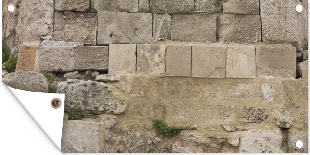 MuchoWow 60x30 cm Outdoor-Poster Gartendeko Sichtschutz Garten Poster für den Garten Mauer - Stein - Mauerwerk