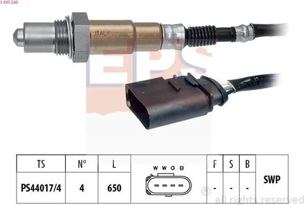 Sonde Lambda 4 Fils VW pour Réparation Échappement et Contrôle Technique