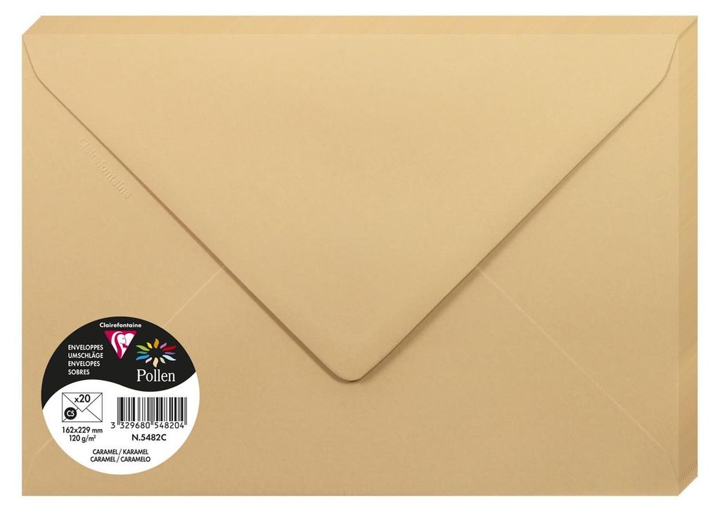 Clairefontaine Umschlag C5 Pollen 120g karamel