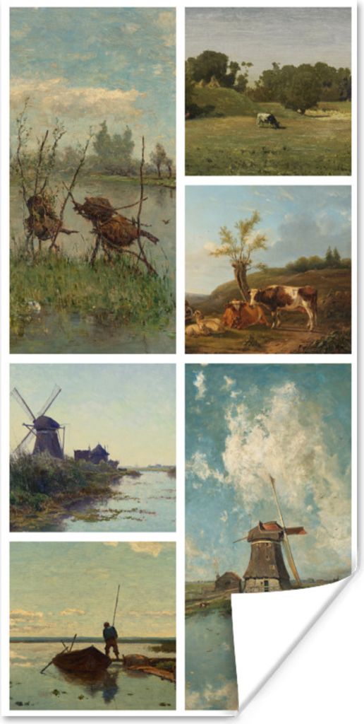 MuchoWow Poster Kunst - Collage - Niederlande 75x150 cm - Dekoration für die Wände