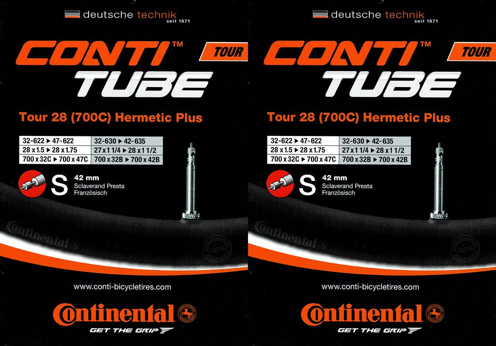 2x Continental Tour 28 Hermetic Plus Schlauch 28 Zoll SV Produktbild 