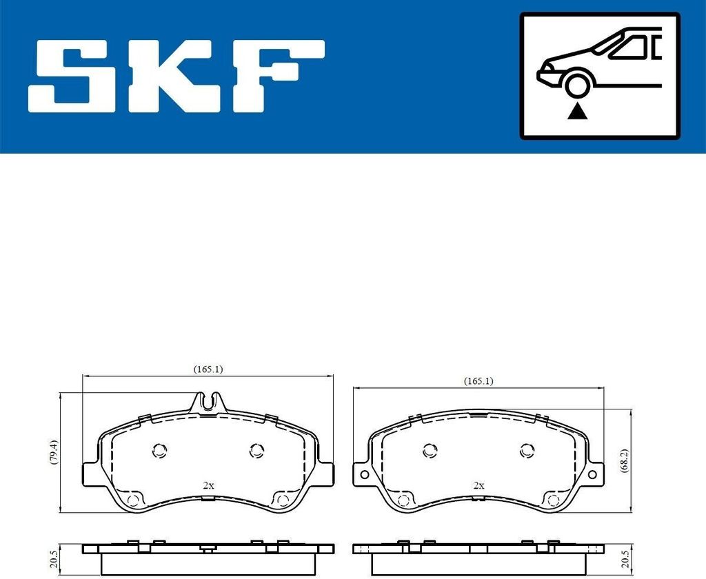 SKF Bremsbeläge Satz Vorne Bremsklötze passend für MERCEDES-BENZ GLK (X204) VKBP 80317