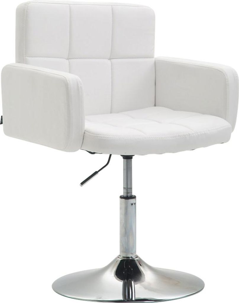 Lounger Sessel RIYADH - Kunstleder Weiß 58x48x80 cm | Barhocker Loungesessel Wohnzimmer Bequem Clubsessel Sessel Hotel