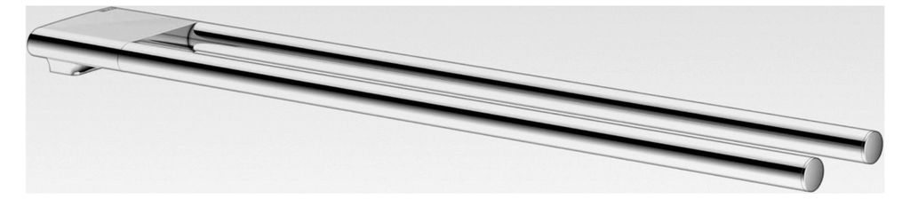 Handtuchhalter zweiarmig, 45 cm, verchromtes Metall, Germany, starr, inkl. Schrauben und Dübel, zum Bohren