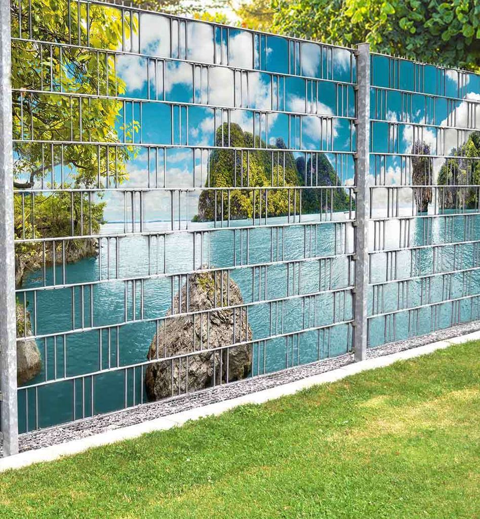 Sichtschutzstreifen Strand Berge Sichtschutz Garten Zaun - Teil1 250x180cm
