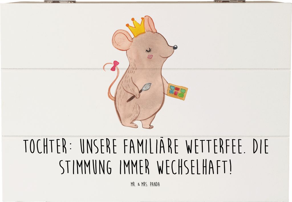 Mr. & Mrs. Panda Geschenkbox Tochter Wetterfee 22 x 15 cm - Weiß - Geschenk, Schatulle, fotobox, persönliche Erinnerungen, Familie, Geburtstage, ...