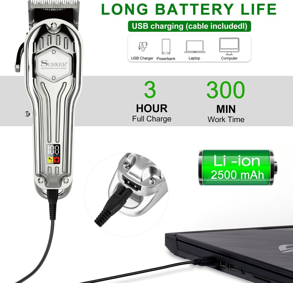 Surker Professional Herren Haarschneider mit Wireless LCD Produktbild 7