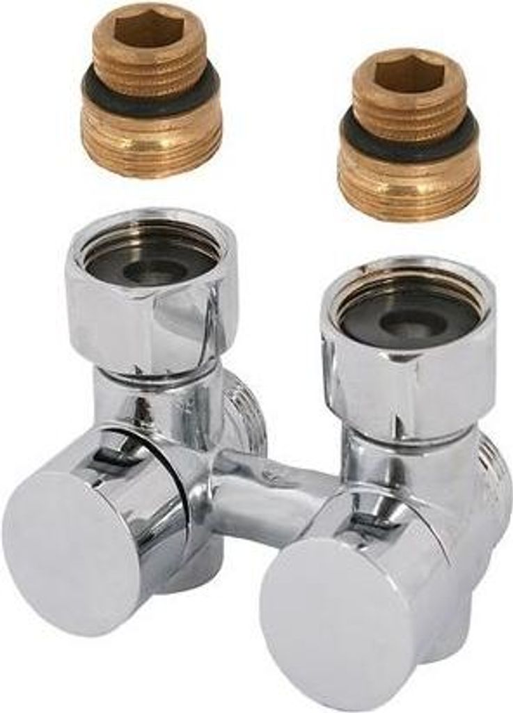 Js Anschlussarm. Design Plus,Eckf 2R-Sys,Nippel,Dn15,Ue-Mu3/4,Chrom