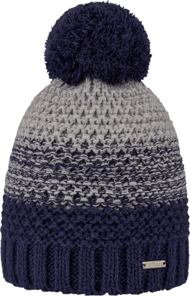 Bonnet à pompon Areco marine anti-froid - Fini les oreilles gelées