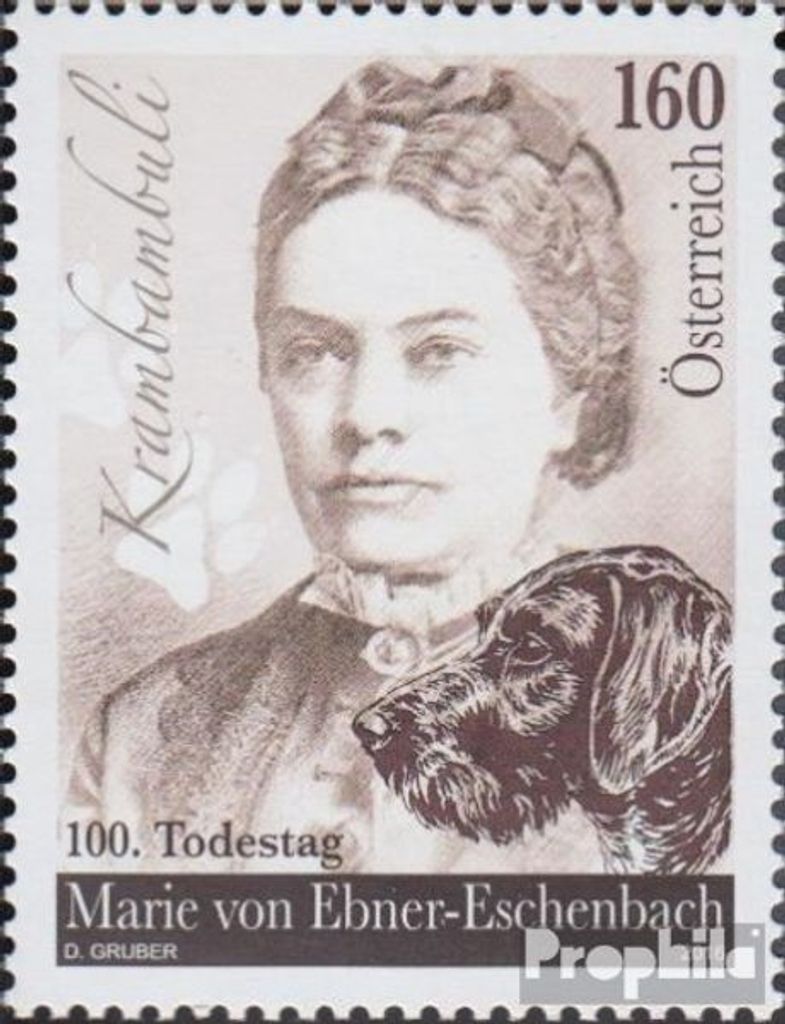 Briefmarken Österreich 2016 Mi 3253 (kompl.Ausg.) postfrisch Ebner-Eschenbach