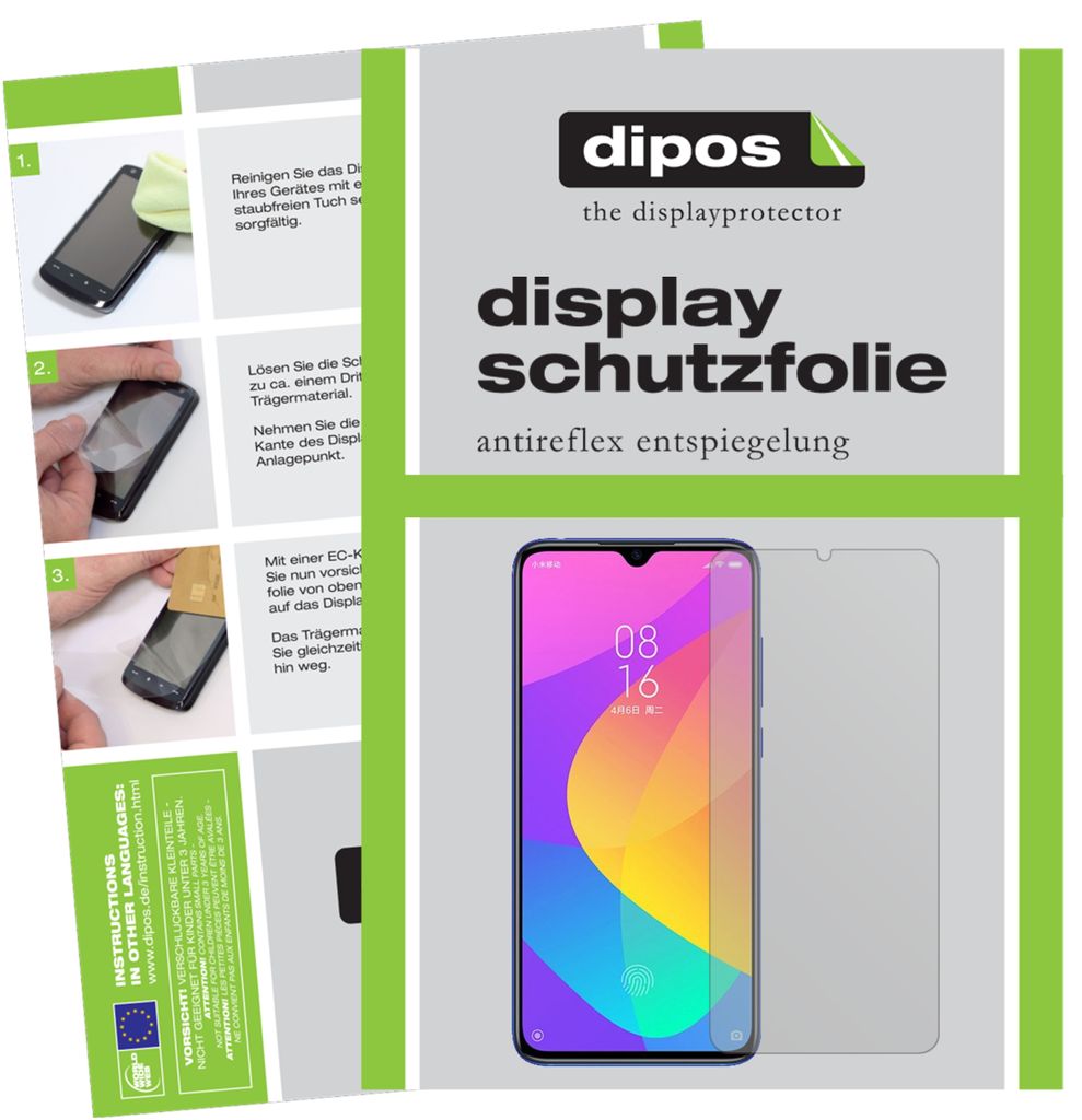 6x Schutzfolie für Xiaomi Mi 9 Lite matt Displayschutzfolie Folie Display Schutz dipos