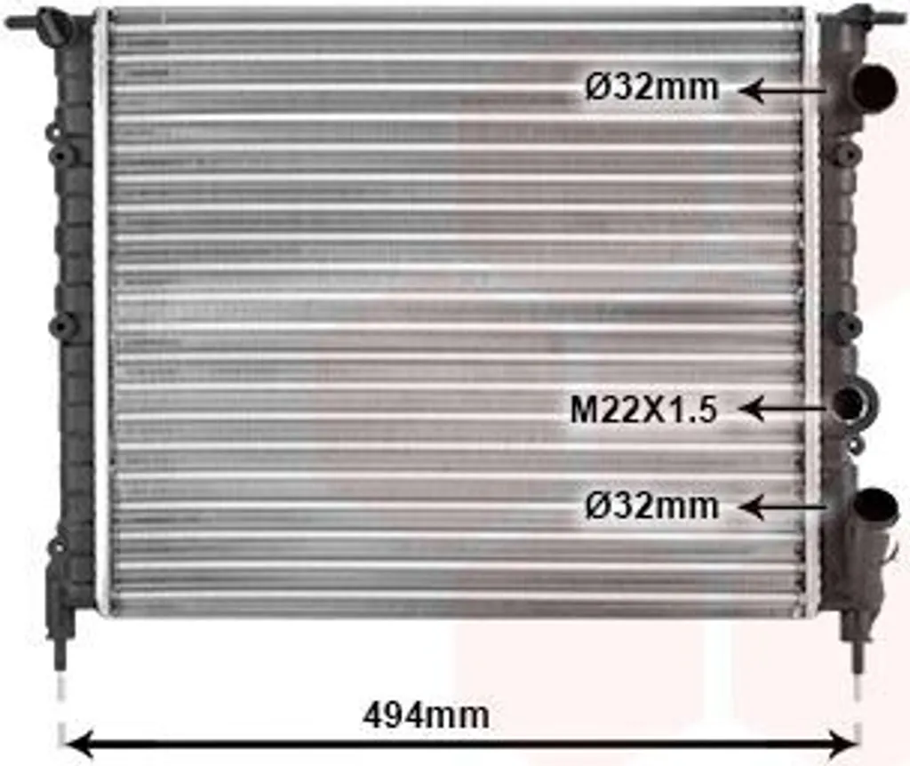 Radiateur moteur VAN WEZEL 43002043 pour Renault Clio 1 et R19