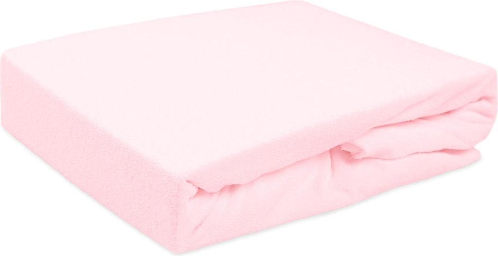 Spannbettlaken mit Gummiband, Frottee 180x200cm Rosa Produktbild 