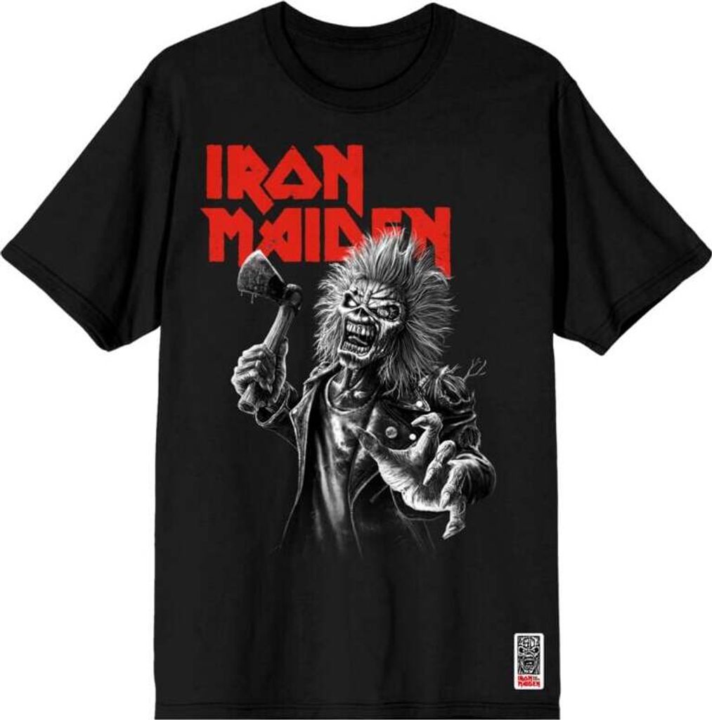 Iron Maiden T-Shirt Herren Greyscale Axe schwarz 3XL