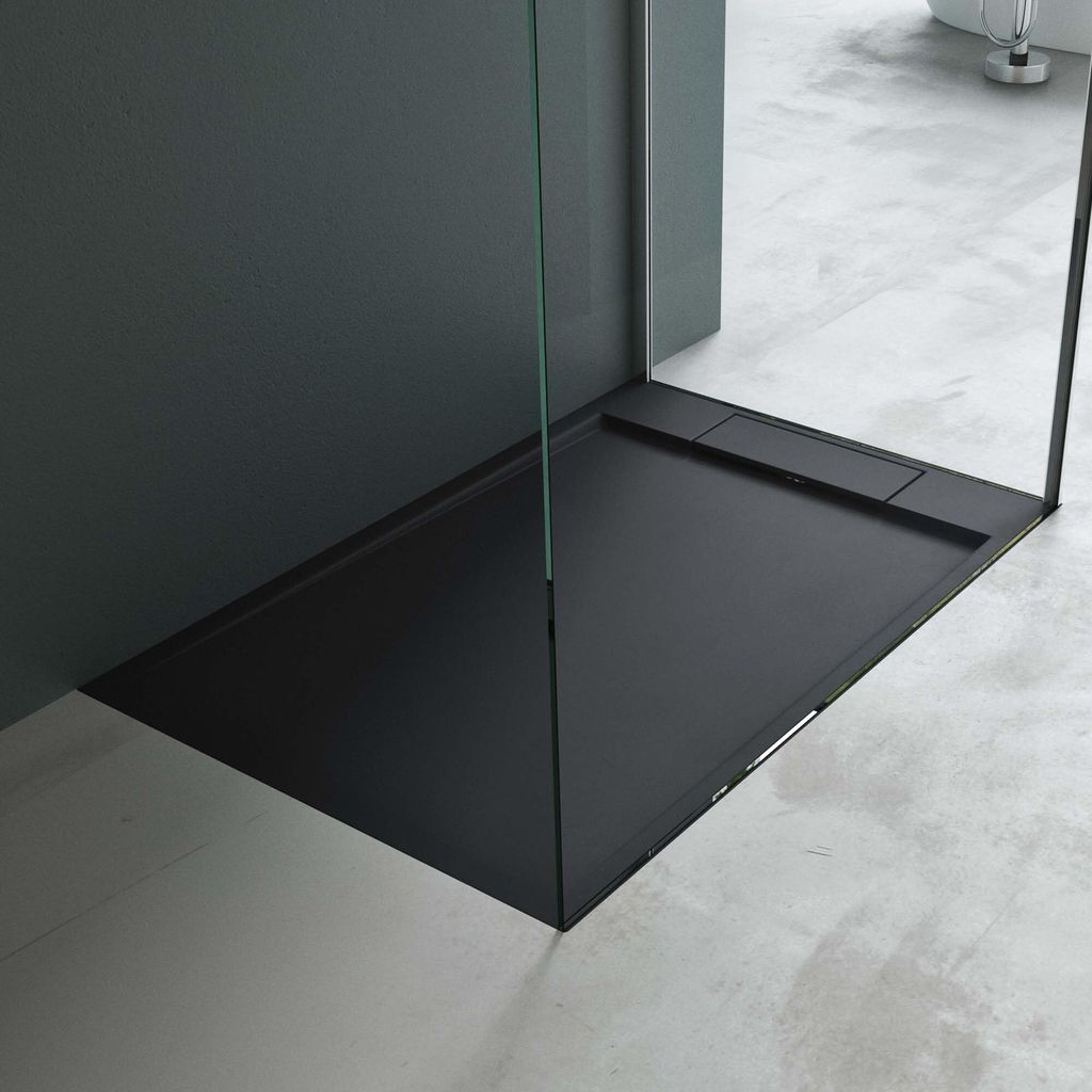Mai & Mai Duschwanne Duschtasse aus Mineralguss BxTxH: 80x120x4cm Mineralgusswanne Anthrazit Matt Geoma04